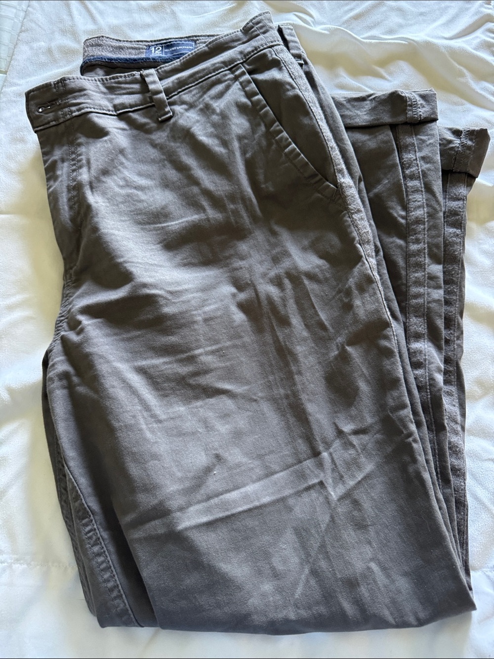 GAP Women’s Gray Cotton Blend Relaxed Girlfriend Fit Chino Pants